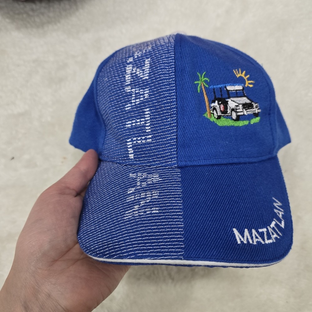 Mazatlán Mexico Souvenir Baseball Cap Blue Hat Beach Golf Cart Embroidery...